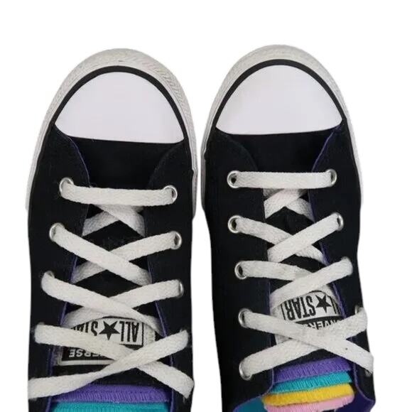 Converse Shoes Girls 3 Sneakers Chuck Taylor All Star Multi Tongue Casual Active - Picture 7 of 16